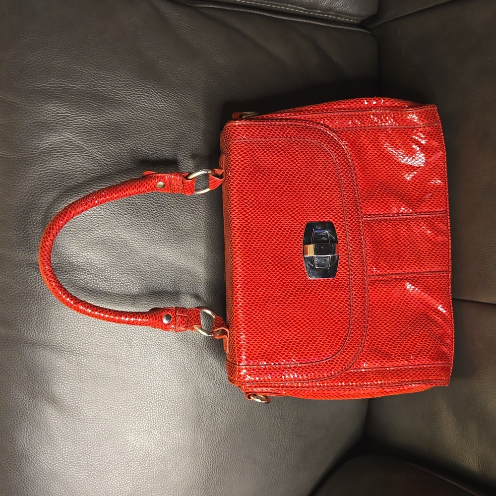 White House/Black Market Red 2 way Handbag/Crossbody